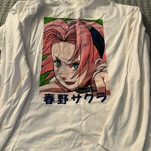 H&M Kids Long Sleeve Tee with Anime Graphic - Cream